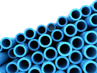 Abstract close up image of blue tubes