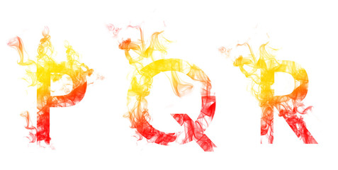 Alphabet of colored smoke - P, Q, R © wesleyyaya