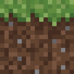Texture for platformers pixel art vector - ground mud block with