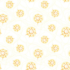 Vector seamless pattern with suns
