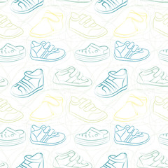 Vector seamless set of baby shoes