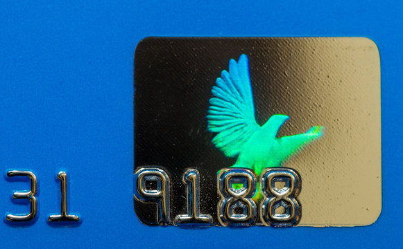 Closeup Macro of Credit Card Hologram