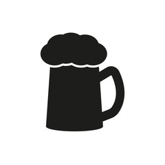The glass of beer icon. Pub and kvass, alcohol, drink symbol. Flat
