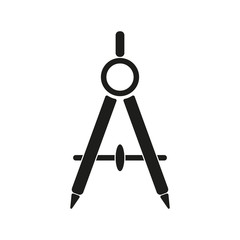 The divider icon. Surveyor and geometry, engineer, architect, school symbol. Flat