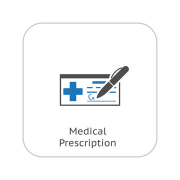 Medical Prescription and Medical Services Icon. Flat Design.