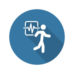 Cardio Workout and Medical Services Icon. Flat Design. Long Shad