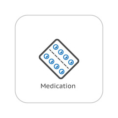 Medication and Medical Services Icon. Flat Design.