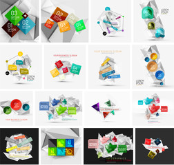 Set of abstract geometric paper infographic banner templates
