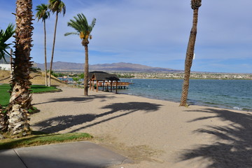 Beach area at Lake Havasu in Arizona
