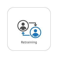 Retraining Icon. Business Concept. Flat Design.