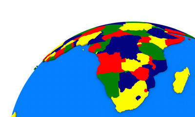south Africa on Earth political map