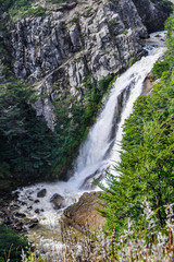 Fototapeta na wymiar Waterfall, Road of the Seven Lakes, Argentina