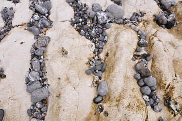Pebble beach at Seven Sisters White Chalk Cliffs at Birling Gap Beach