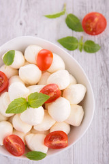 salad with mozzarella,tomato and basil
