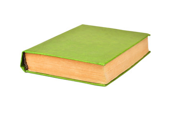 Old hardcover book, isolated on white background