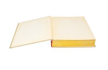 Old hardcover book, isolated on white background