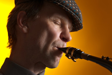 Musician with  saxophone