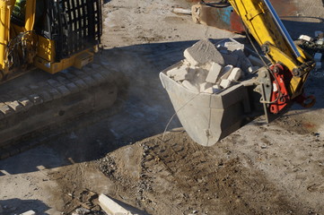 Baggerschaufel auf Baustelle