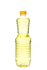 Bottle of cooking oil isolated on white