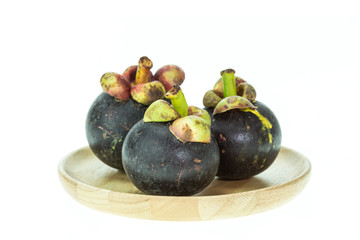 Thai mangosteen isolated on white background