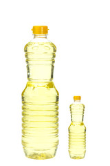 Bottle of cooking oil isolated on white