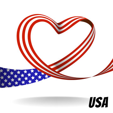 Vector country ribbon design with heart concept