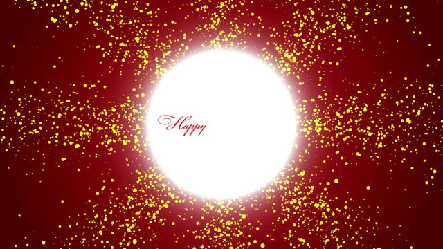 christmas red abstract background, text happy new year, loop