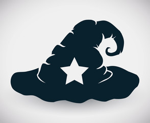 Wizard Hat Silhouette, Vector Illustration