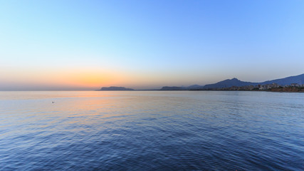 Fototapeta premium Lovely Sunrise on the sea at Palermo, Italy in Sicily