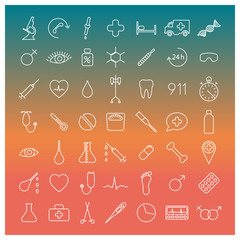 Medical icons, vector illustration.