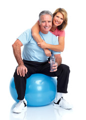 Healthy fitness elderly couple.