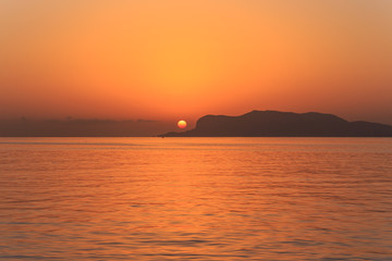 Lovely Sunrise on the sea at Palermo, Italy in Sicily