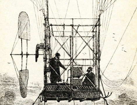 Gondole of electrically powered dirigible of Tissandier (1883)

