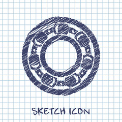 vector sketch icon of bearing