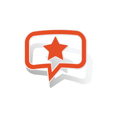 Star message sticker, orange