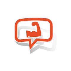 Powerlifting message sticker, orange