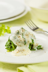 Chard with cream pepper sauce