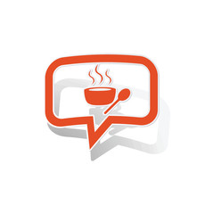 Hot soup message sticker, orange