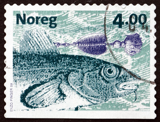 Postage stamp Norway 1999 Atlantic Cod, Fish