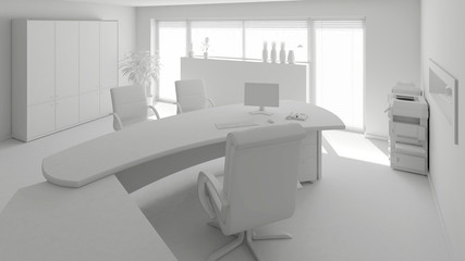 Fototapeta na wymiar 3D interior rendering of a modern office