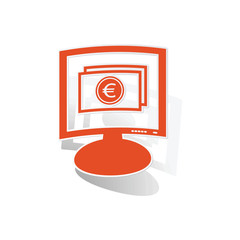 Euro banknote monitor sticker, orange