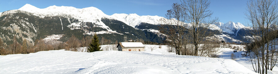 Winter landscape at Prato Leventina