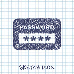 password input ui window vector sketch icon