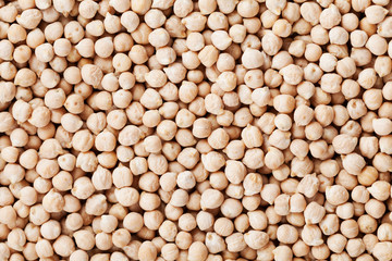 Closeup chickpea background, top view