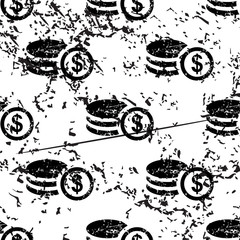 Obraz premium Dollar rouleau pattern, grunge, monochrome