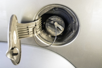Gas cap on an automobile