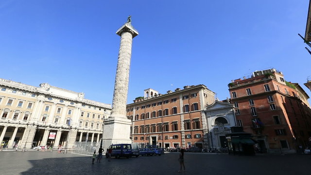 Column of Marcus Aurelius at Piazza Colonna in Rome Lazio Italy