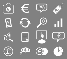 Finance icon set 6, monochrome