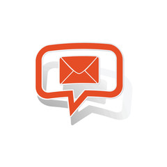 Letter message sticker, orange