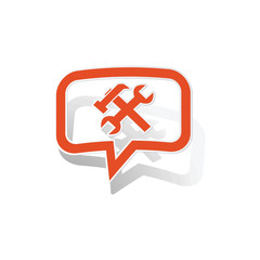Fototapeta premium Repairs message sticker, orange